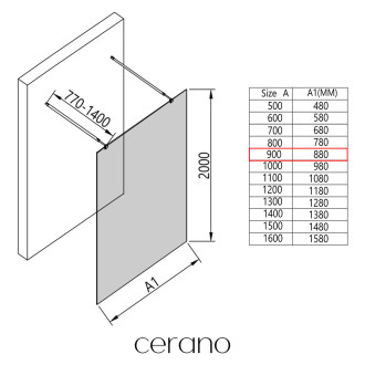 CERANO - Sprchová zástěna Walk-in Onyx Duo L/P - kulatá vzpěra - zlatá kartáčovaná, grafitové sklo - 90x200 cm