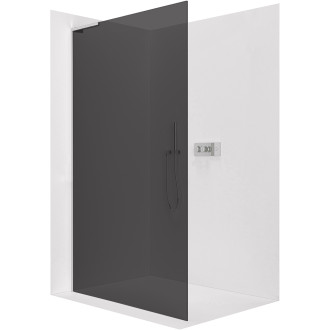 CERANO Sprchová zástěna Walk-in Onyx L/P L-levá  chrom, grafitové sklo 110x200