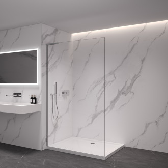 CERANO Sprchová zástěna Walk-in Onyx L/P L-levá  chrom, transparent sklo 80x200