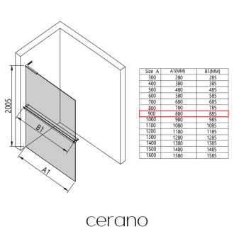 CERANO - Sprchová zástěna Walk-in Onyx L/P + polička/držák na ručníky - L-levá vzpěra - chrom, rýhované sklo - 90x200 cm