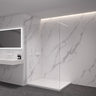 CERANO Sprchová zástěna Walk-in Onyx L/P kulatá  bílá matná, transparent sklo 130x200