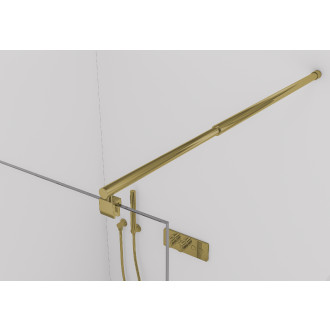 CERANO Sprchová zástěna Walk-in Onyx L/P kulatá zlatá kartáč, transparent sklo 130x200