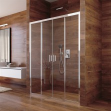Mereo Lima sprchové dveře zasunovací, čtyřdílné, 140x190, chrom, sklo čiré 6 mm CK80443K