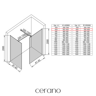 CERANO - Sprchová zástěna Walk-in Onyx T L/P - 8 mm - kulatá vzpěra - zlatá kartáčovaná, mléčné sklo - 40x40 cm