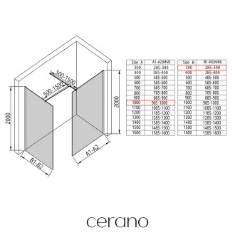 CERANO - Sprchová zástěna Walk-in Onyx T L/P - 8 mm - kulatá vzpěra - zlatá kartáčovaná, transparentní sklo - 100x30 cm