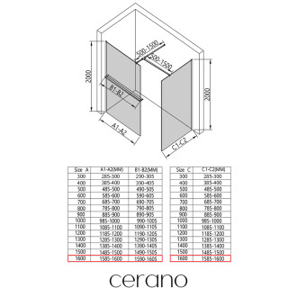 CERANO - Sprchová zástěna Walk-in Onyx T L/P - hranatá vzpěra + polička/držák na ručníky - chrom, grafitové sklo - 160x160 cm