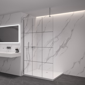 CERANO Sprchová zástěna Walk-in Onyx Top Cube L/P  chrom, industriální sklo 150x200