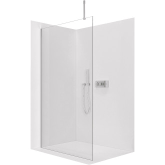 CERANO - Sprchová zástěna Walk-in Onyx Top Cube L/P - hranatá vzpěra - chrom, transparentní sklo - 60x200 cm