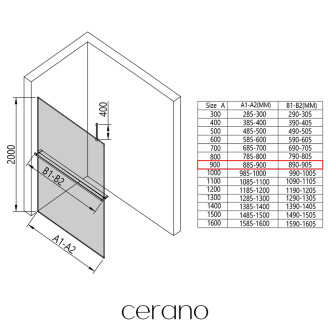 CERANO - Sprchová zástěna Walk-in Onyx Top Cube L/P - hranatá vzpěra + polička/držák na ručníky - chrom, grafitové sklo - 90x200 cm