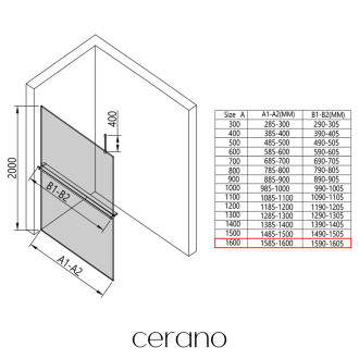 CERANO - Sprchová zástěna Walk-in Onyx Top Cube L/P - hranatá vzpěra + polička/držák na ručníky - chrom, rýhované sklo - 160x200 cm