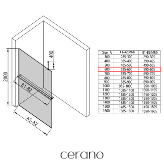 CERANO - Sprchová zástěna Walk-in Onyx Top Cube L/P - hranatá vzpěra + polička/držák na ručníky - chrom, transparentní sklo - 60x200 cm