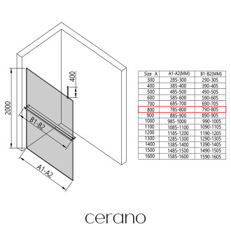 CERANO - Sprchová zástěna Walk-in Onyx Top Cube L/P - hranatá vzpěra + polička/držák na ručníky - chrom, transparentní sklo - 80x200 cm
