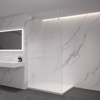 CERANO Sprchová zástěna Walk-in Onyx Top L/P bílá matná, rýhované sklo 160x200