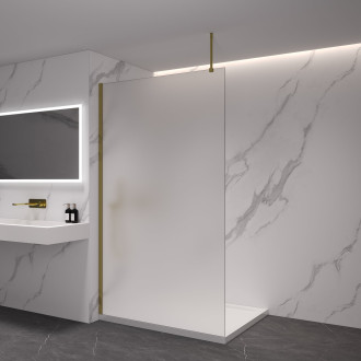 CERANO Sprchová zástěna Walk-in Onyx Top L/P zlatá kartáčovaná, mléčné sklo 70x200