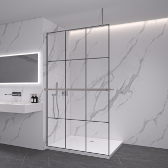 CERANO Sprchová zástěna Walk-in Onyx Top L/P +držák 8mm chrom/industriální sklo 150x200