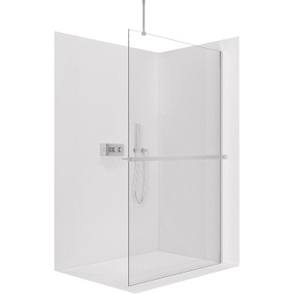 CERANO - Sprchová zástěna Walk-in Onyx Top L/P - polička/držák na ručníky - chrom, transparentní sklo - 60x200 cm