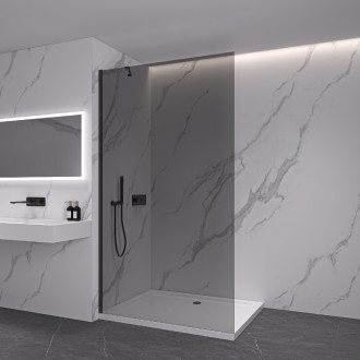 CERANO Sprchová zástěna Walk-in Onyx Y L/P černá mat, grafitové sklo 100x200