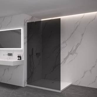 CERANO Sprchová zástěna Walk-in Onyx Y L/P chrom, grafitové sklo- 60x200
