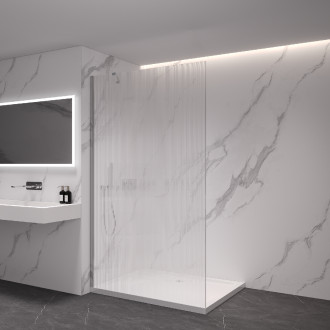 CERANO Sprchová zástěna Walk-in Onyx Y L/P chrom, rýhované sklo 120x200 CER-8050BD1250