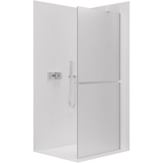 CERANO - Sprchová zástěna Walk-in Onyx Y L/P + polička/držák na ručníky - chrom, mléčné sklo- 60x200 cm