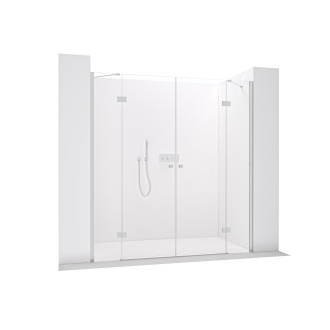 CERANO Sprchové 2-křídlové dveře Marino L/P chrom, transparent sklo 100x100 CER-8050BD7542