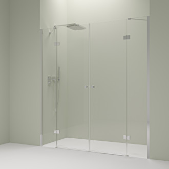 CERANO Sprchové 2-křídlové dveře Marino L/P chrom, transparent sklo 90x90 CER-8050BD7551