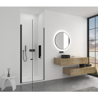 CERANO Sprchové křídlové dveře Antelo L/P černá matná, transp.sklo 80x190 cm CER-432379