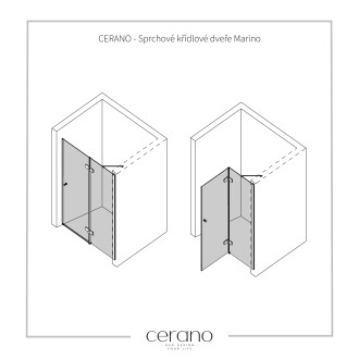 CERANO Sprchové křídlové dveře Marino L/P chrom, transparentní sklo 120x190 cm CER-420210