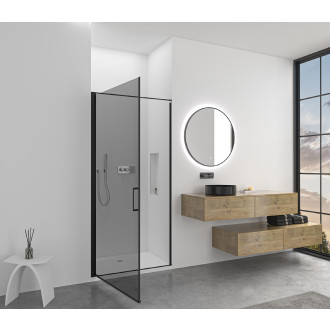 CERANO Sprchové křídlové dveře Porte L/P černá mat, grafitové sklo 100x195 CER-8050BD7247