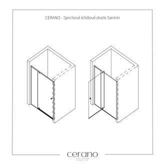CERANO Sprchové křídlové dveře Santini L/P chrom, transparentní sklo 140x195 cm CER-426214