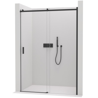 CERANO Sprchové posuvné dveře Santoro L/P černá matná, transp.sklo 130x195 cm CER-429739