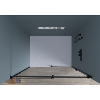 CERANO Sprchové posuvné dveře Santoro L/P černá matná, transp.sklo 130x195 cm CER-429739