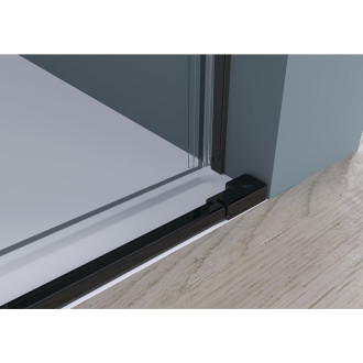 CERANO Sprchové posuvné dveře Santoro L/P 8mm černá mat, transparent sklo 150x195