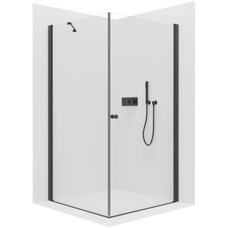 CERANO Sprchový kout Antelo L/P černá mat, transparent sklo 120x80 křídlový