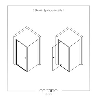 CERANO Sprchový kout Ferri L/P chrom, transparentní sklo 100x90 cm křídlový CER-427465