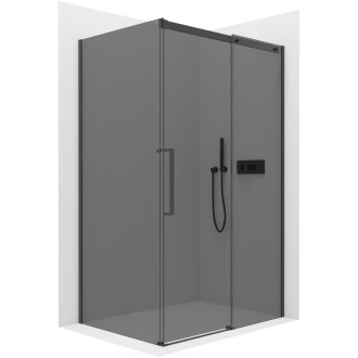 CERANO Sprchový kout Lantono L/P černá mat, grafitové sklo 140x100 posuvný CER-8050BD7526