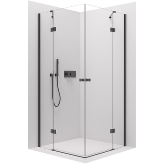 CERANO - Sprchový kout Marino Duo L/P - černá matná, transparentní sklo - 120x110 cm - křídlový