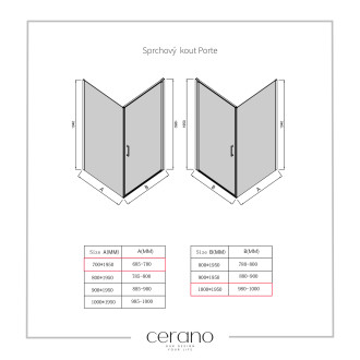 CERANO Sprchový kout Porte L/P chrom, transparentní sklo 100x70 cm křídlový CER-413519
