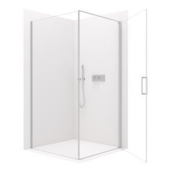 CERANO Sprchový kout Porte L/P chrom, transparentní sklo 100x80 cm křídlový CER-413516