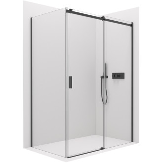 CERANO Sprchový kout Santoro L/P 8mm černá mat, transparent sklo 120x70 posuvný