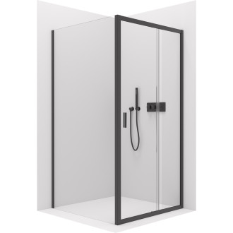 CERANO Sprchový kout Varone LINE L/P černá mat, transparent sklo 130x90 posuvný