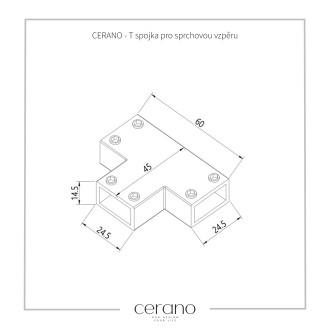 CERANO T spojka pro sprchovou vzpěru bílá CER-476876