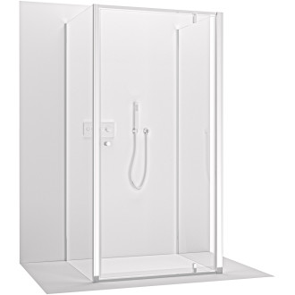 CERANO - Sprchový kout Ferri U L/P - 6 mm - chrom, transparentní sklo - 80x100 cm - křídlový