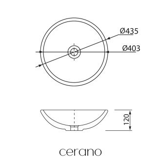 CERANO Umyvadlo na desku Tahia bílá lesklá ? 43 cm CER-403377