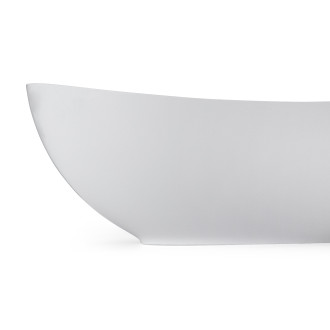 CERANO Umyvadlo na desku z litého mramoru Algirdas bílá lesklá 59x38,3 cm CER-395751