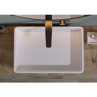 CERANO Umyvadlo na desku z litého mramoru Lacerta bílá lesklá 60x40 cm CER-WB05