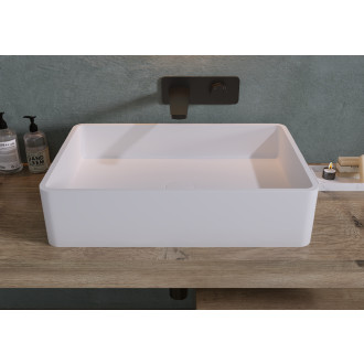 CERANO Umyvadlo na desku z litého mramoru Lacerta bílá lesklá 60x40 cm CER-WB05