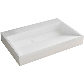 CERANO - Nástěnné/na desku umyvadlo Vita - bílá lesklá - 70x46 cm