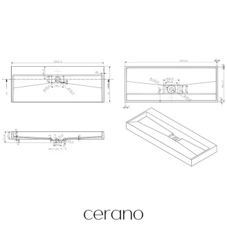CERANO Nástěnné/na desku umyvadlo Vita černá mat 120x46 CER-479890