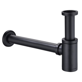 CERANO Umyvadlový sifon 5/4", odpad 32 mm kulatý černá matná CER-423514